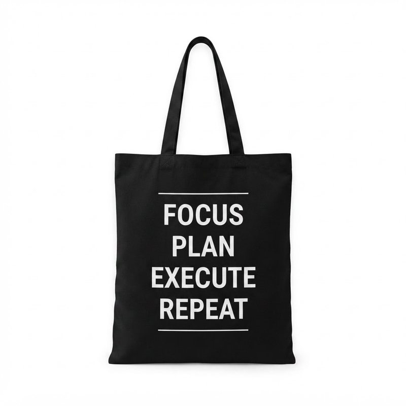 Focus Plan Execute Repeat Tote Bag